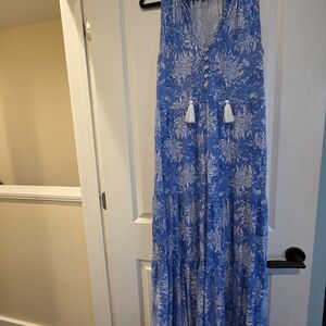 Lilly Pulitzer Blue and White Maxi Dress